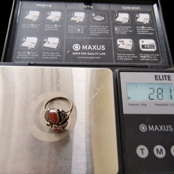 Vintage Native American Red Coral Split Shank Ring Small Size - Picture 12 of 12